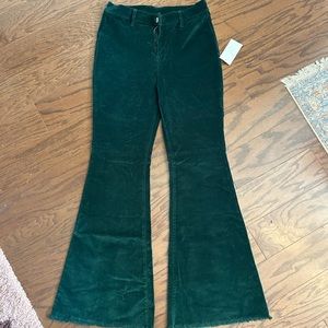 Green corduroy flares